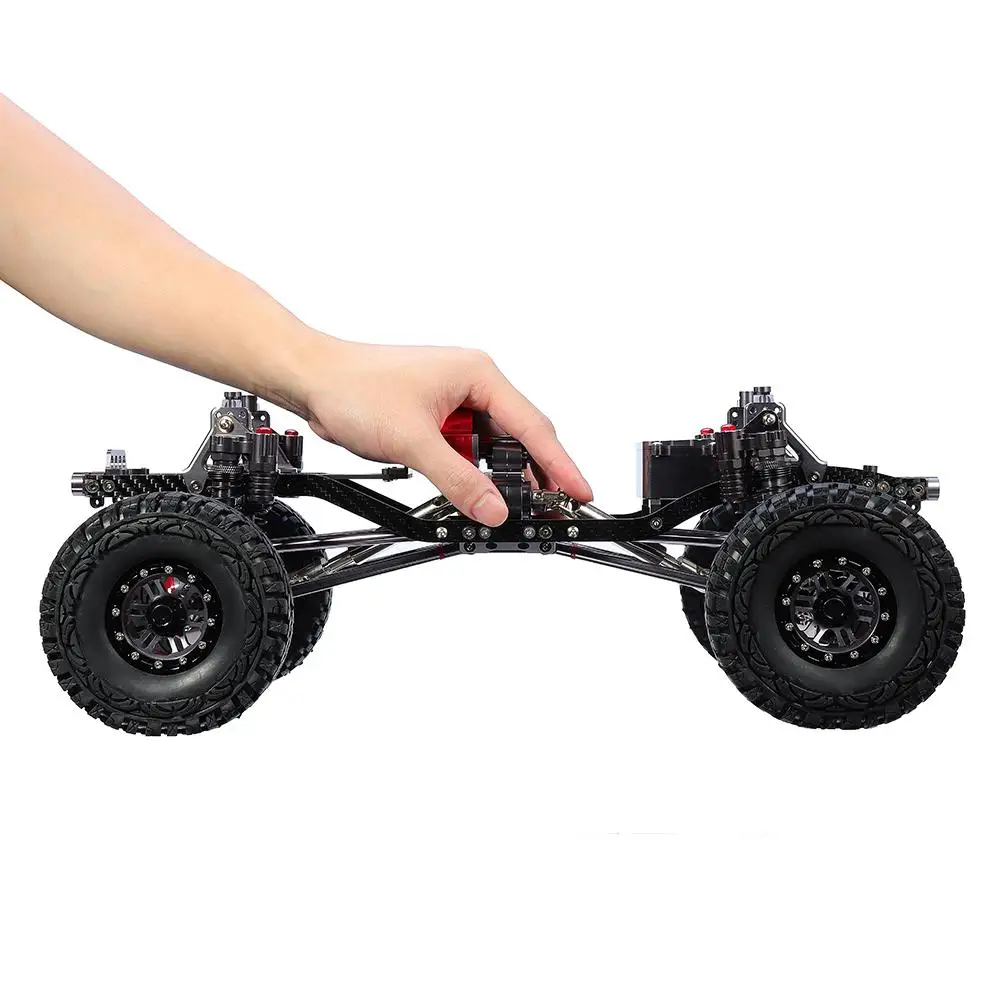 RCtown CNC Алюминиевый металлический углеродный корпус рамы для 1/10 комплект автомобильных принадлежностей для передней и задней оси SCX10 на шасси радиоуправляемого автомобиля 313 мм Колесная база
