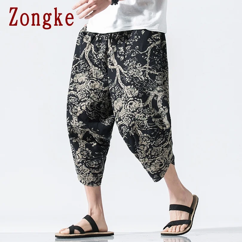 

Zongke Baggy Harajuku Pants Men Clothing Calf-Length Sweatpants Men Japanese Streetwear Men Pants M-5XL 2021 New Arrival