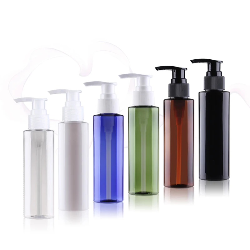 120ML X 50 Black White Clear Blue Empty Plastic Lotion Pump Bottle Refillable Shampoo Bottle 120cc Small Size Cosmetic Container