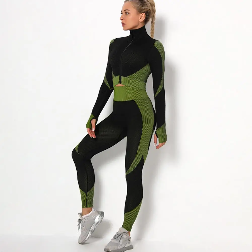 Женский комплект из 2 предметов для йоги спортивный костюм фитнеса тренировочная