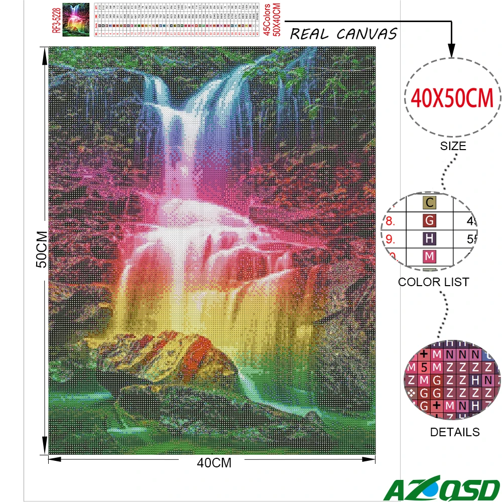 Алмазная живопись AZQSD полноформатная картина Стразы с пейзажем домашний декор