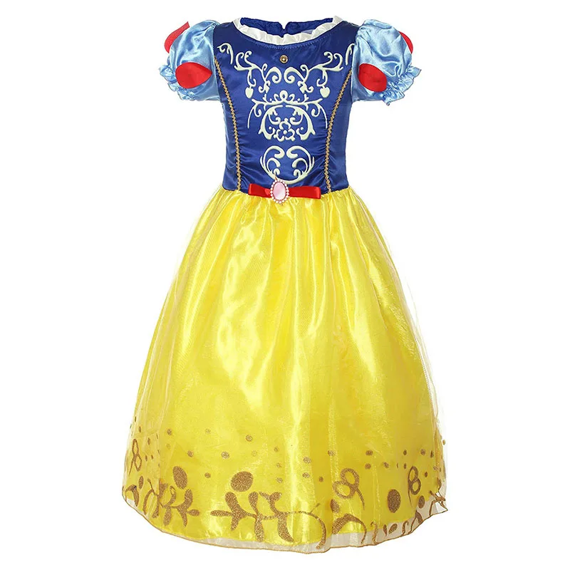 Snow White Платье принцессы Эльзы и Анны для девочек; Детский карнавальный костюм Снежной Королевы Рапунцель и Белль; детская одежда для карнавала и дня рождения; Детские платья - Цвет: Snow White