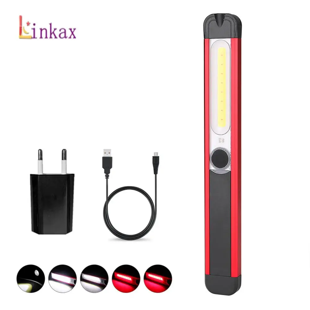 Мощсветильник светодиодный фонарик с COB матрицей магнитная лампа 5 режимами