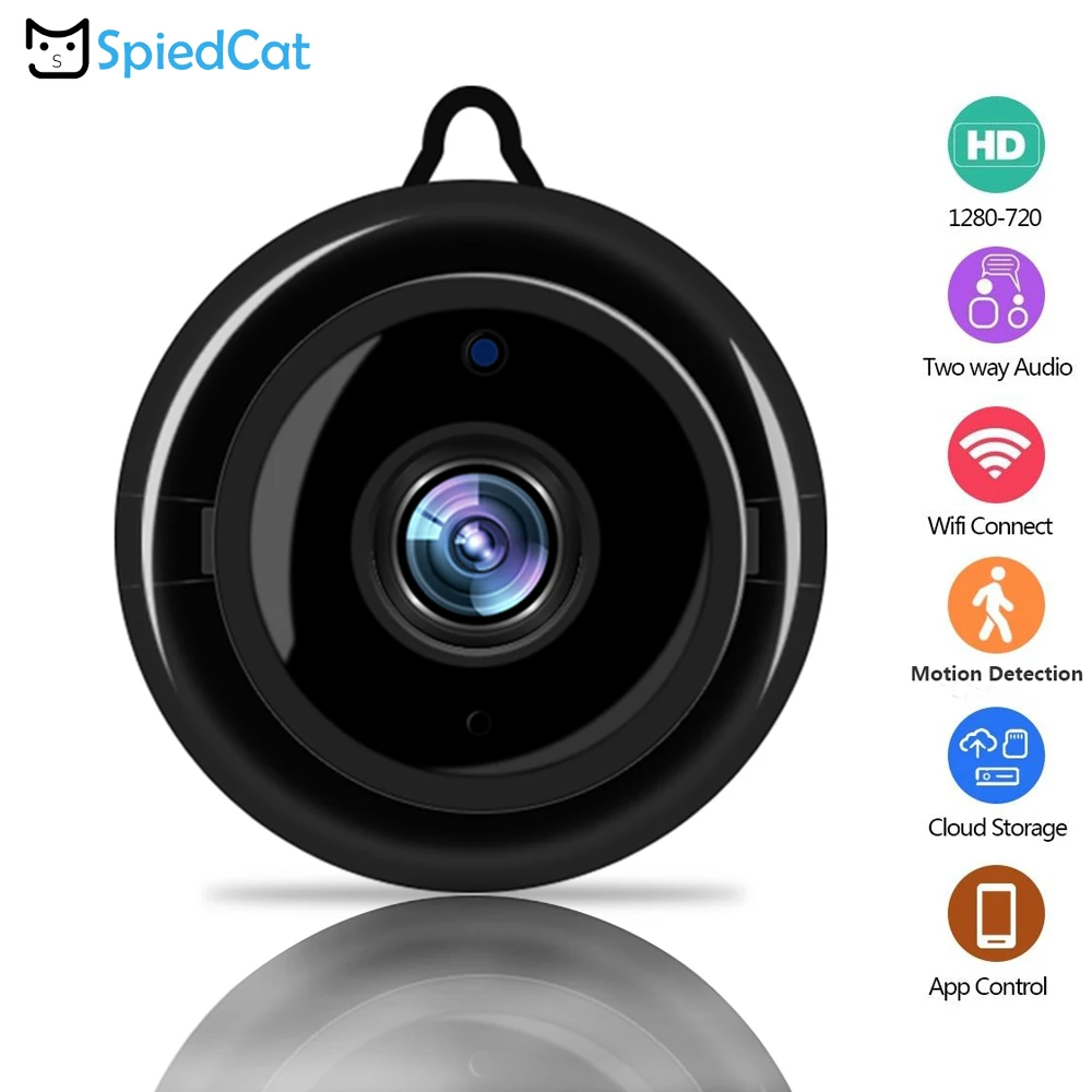 Мини беспроводная WIFI IP умная широкоугольная HD инфракрасная камера ночного