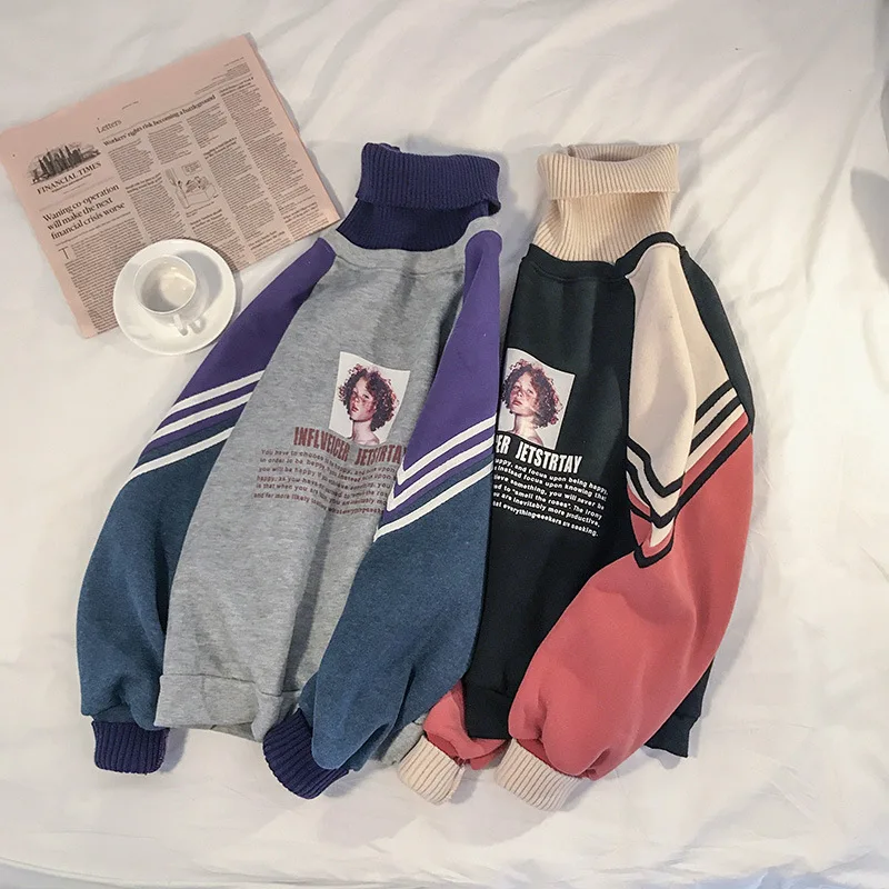 Fashion Mens Clothes 2020 Wind Leisure Hoodies Loose Turtleneck Cousin Himself Sudadera Hombre Hoody | Мужская одежда