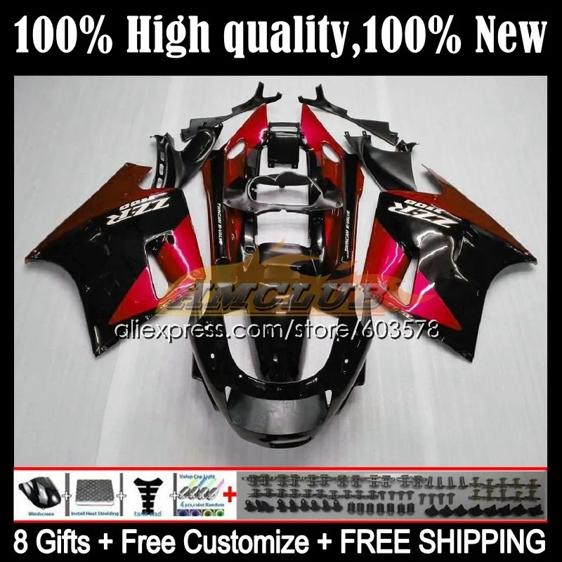 

ZX11 R For KAWASAKI NINJA ZX-11R ZZR1100 ZX 11R 70CL.81 ZX11R 93 94 95 96 ZZR 1100 1997 1998 1999 2000 2001 Fairing Red black