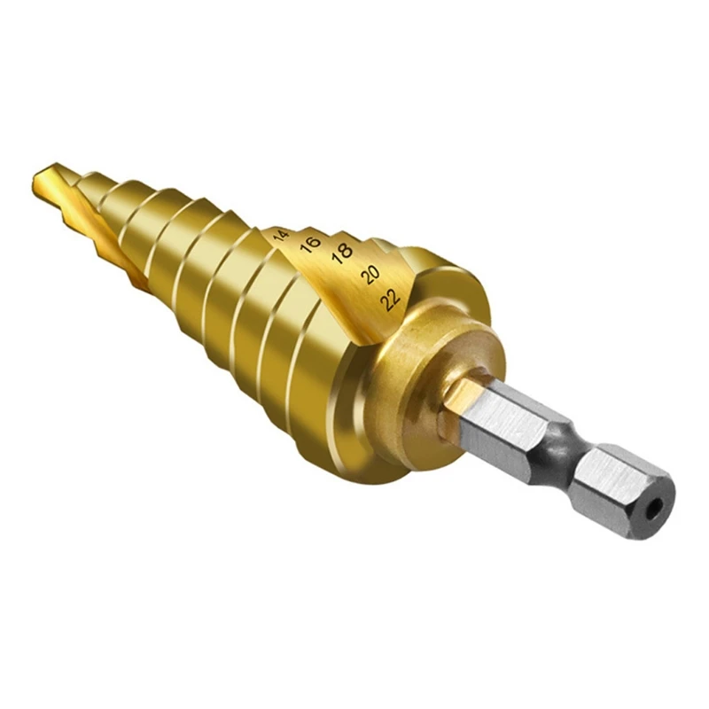

4-22mm Titanium Coated Spiral Slot 4241 Hexagon Shank Pagoda Drill Step Drill