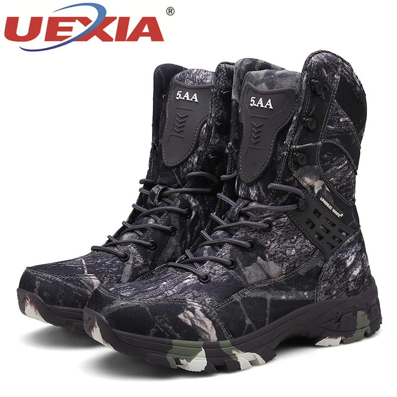 UEXIA, армейский зеленый, тактический, военный, пустынный, камуфляжный, с высоким берцем, для занятий спортом на открытом воздухе, мужские ботинки, обувь, спецназ