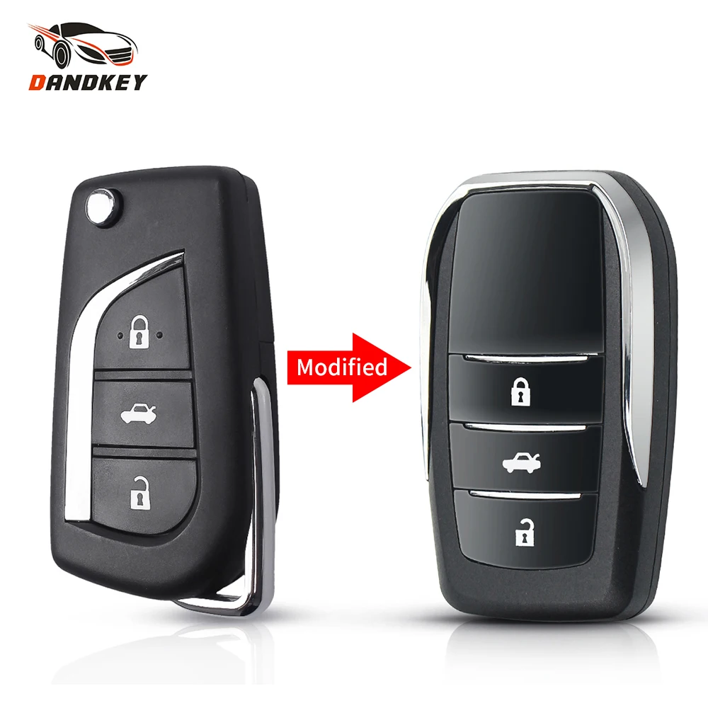 Dandkey необработанный модифицированный откидной ключ с 3 кнопками Автомобильный