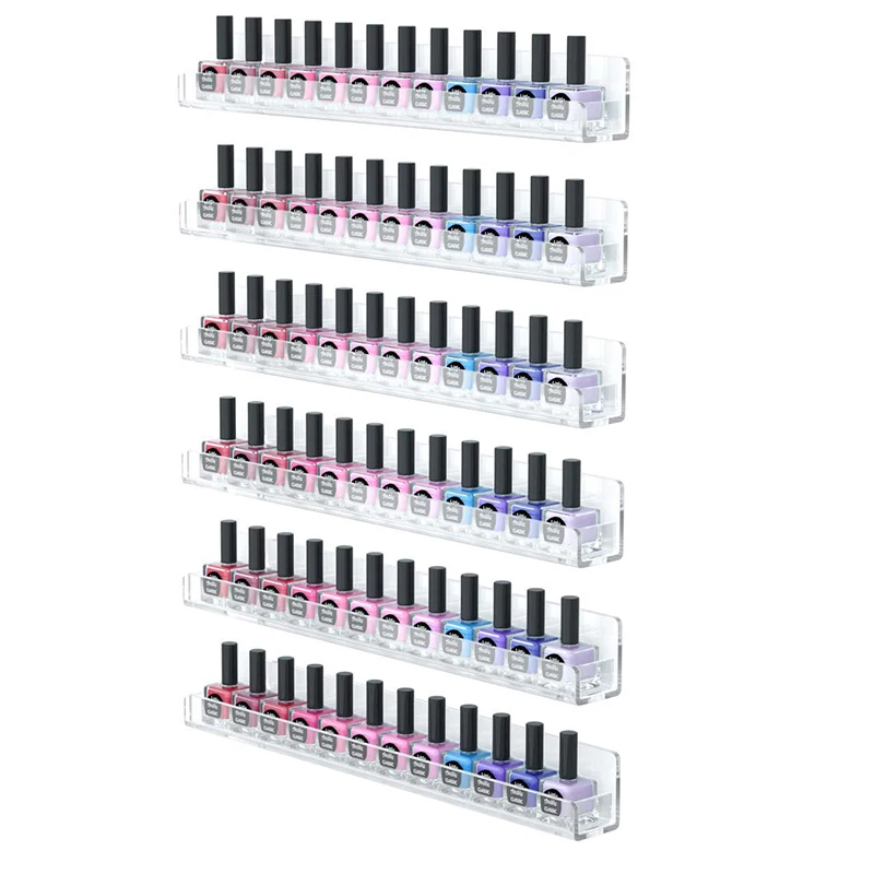 6 layer nail polish display rack transparent storage holder nail art tools lipstick organizer free global shipping