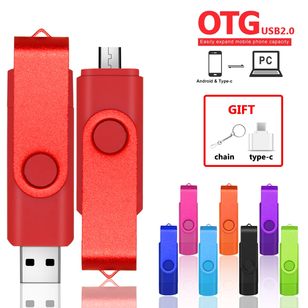 

USB флеш-накопитель OTG с логотипом на заказ, флеш-накопитель на 64 ГБ, 32 ГБ, 16 ГБ, 8 ГБ, 4 Гб, USB-накопитель 2,0, водонепроницаемая Флешка (бесплатный л...