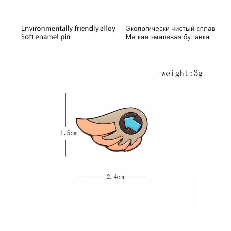 Мультяшные милые маленькие броши в виде крыльев для женщин парные значки
