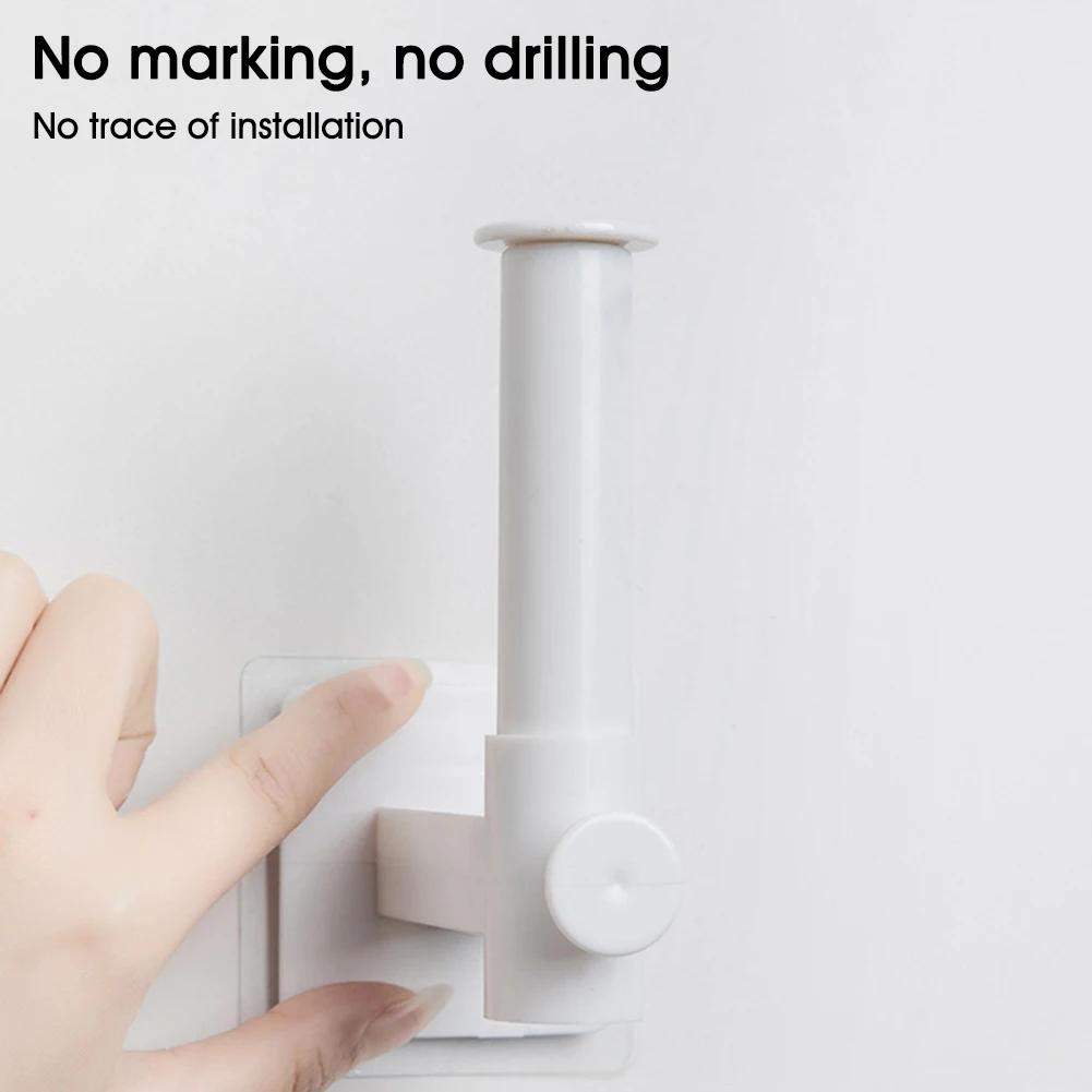 

Retractable Towel Holder Kitchen Paper Roll Plastic-wrap Storage Rack Home L-shaped Wall Hook Toilet Paper Holder