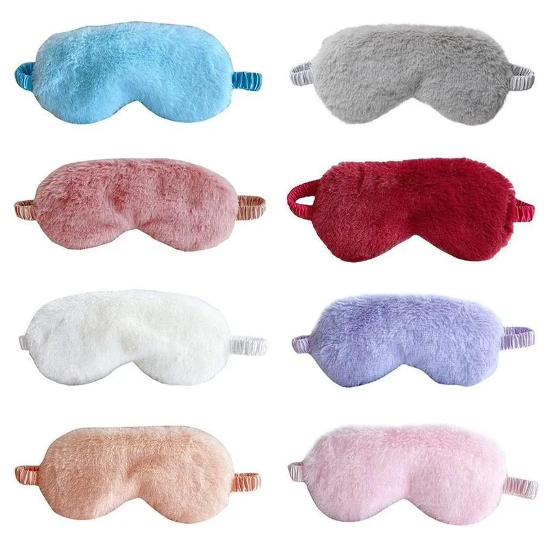 

1PC Silk Love Cloud Eye Cover Rabbit Plush Sleeping Mask Super Soft Plush Eye Masks Eyepatch Cartoon Nap Eye Shade Blindfold