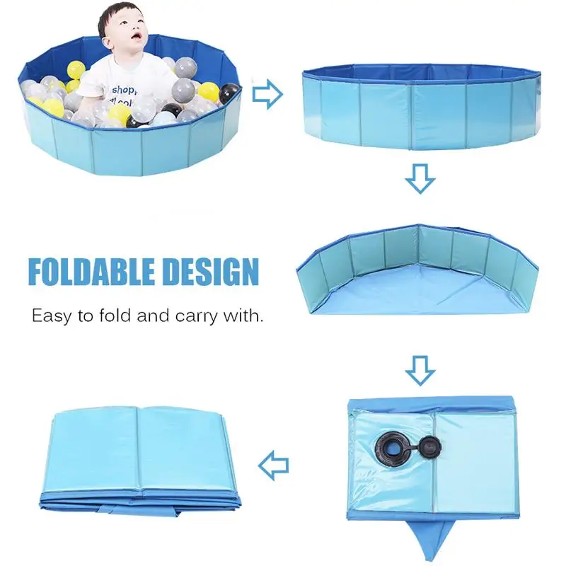 Собака Кошка плавательный бассейн Прямая поставка ПВХ складной моющий пруд