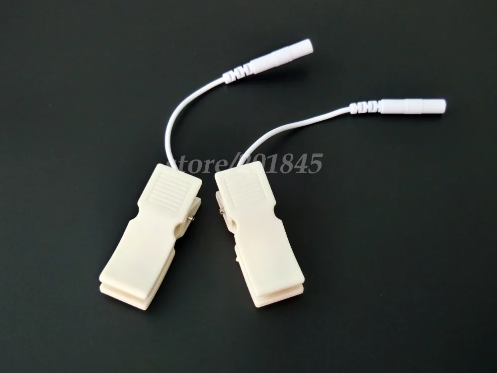 10 пар/упаковка кабельных проводов Beast & Ear Clip Electrode Lead Wires Cable Pin 2.5мм для электротерапевтических массажеров TENS Wire.