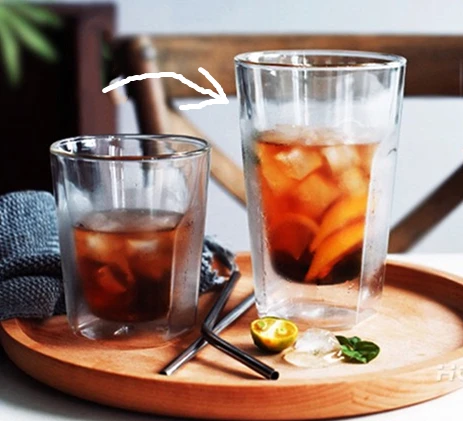 450ml Двойная Стенка стеклянная креативная кофейная чашка кружки для сока молоко кафе чашка термостойкая чашка двойные кружки joro - Цвет: 450ml