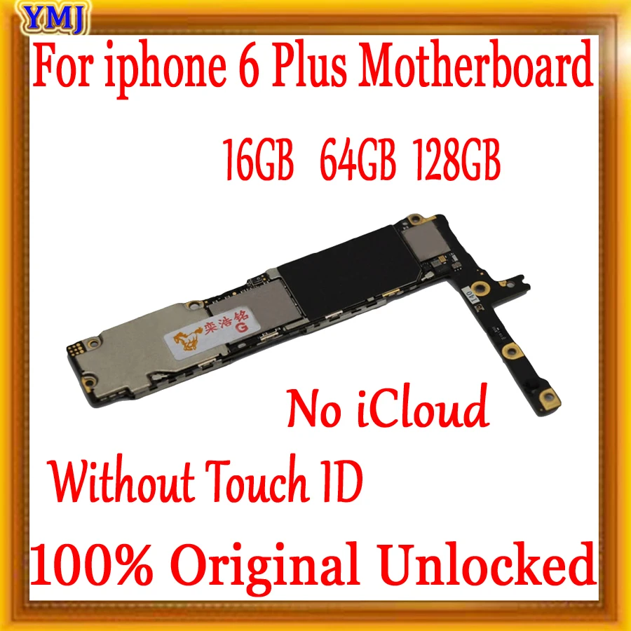 100% оригинальная разблокированная материнская плата для iPhone 6 Plus без Touch ID 16 Гб 64 128