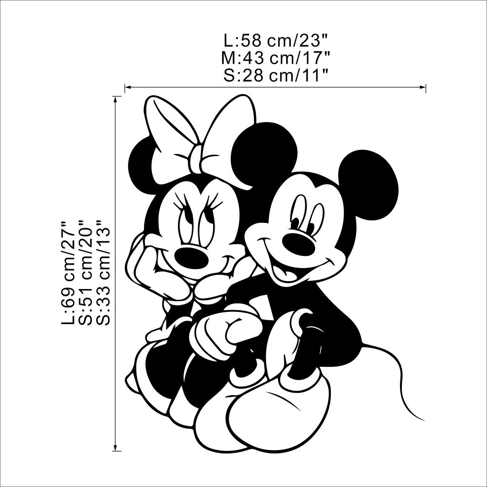 

Disney Mickey Minnie Mouse Vinyl Wall Sticker For Kids Room Nursery Baby Bedroom Accessories Decals Decoration Murals Wallpaper