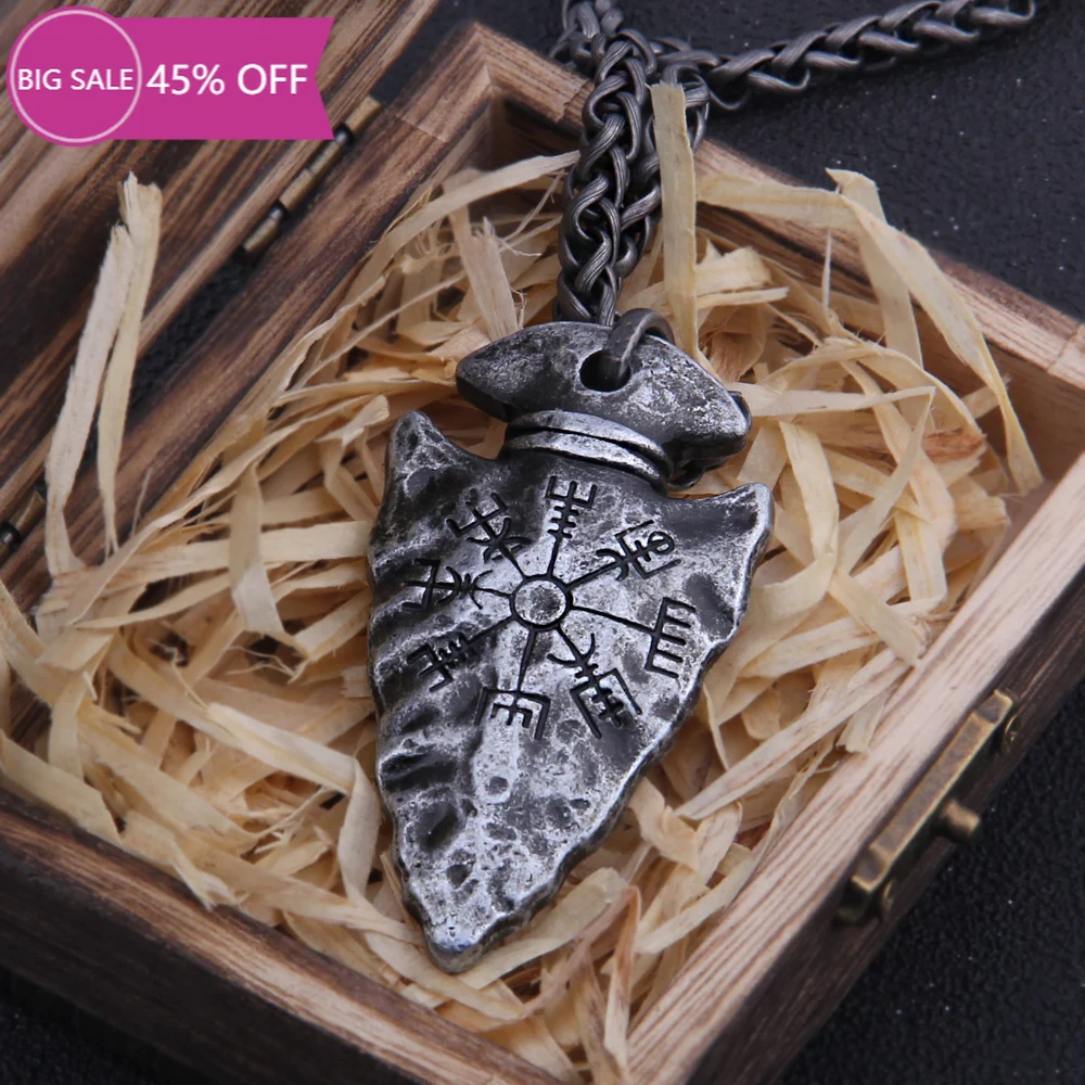 

Iron Color Viking Spear Pendant Necklace with Stainless Steel Chain As Men Gift