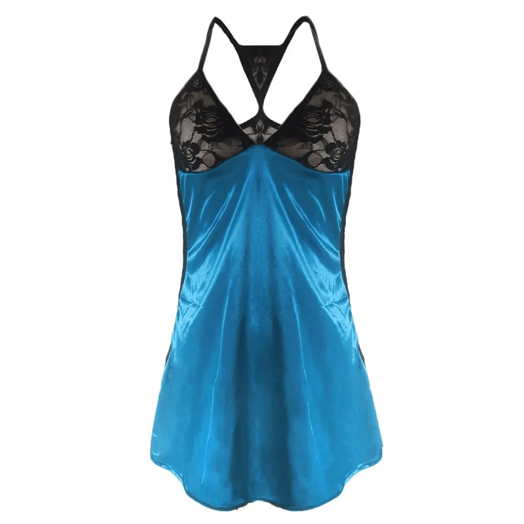 Модная женская ночная сорочка размера плюс кружевное шелковое белье набор