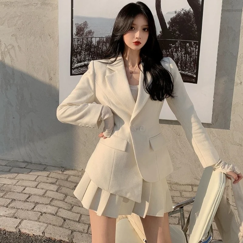 Женский офисный пиджак Осенний двурядный костюм на пуговицах с длинным рукавом