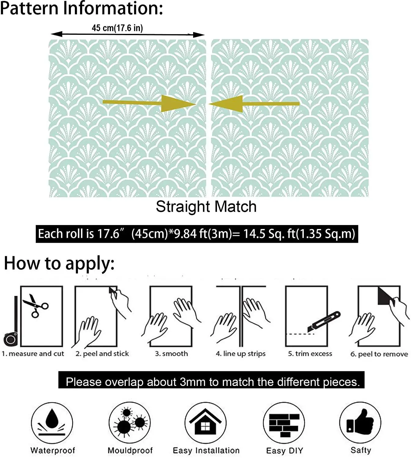 

Blue and White Peel and Stick Wallpaper Damasks Trellis Fan Self-Adhesive Prepasted Wallpaper Wall Mural Furniture Stickers