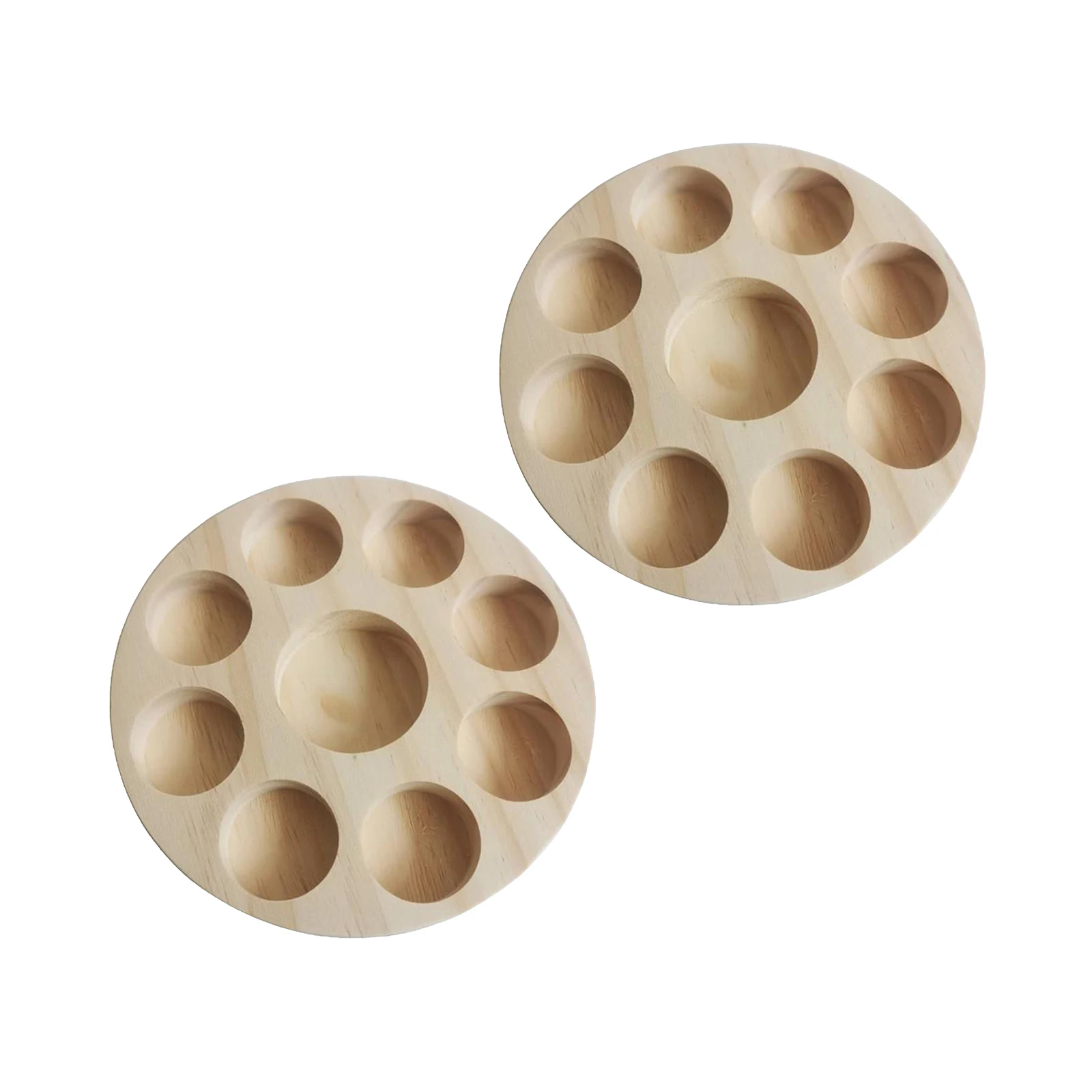 2xRound деревянный эфирное масло дисплей стойка держатель Полка Органайзер с 9