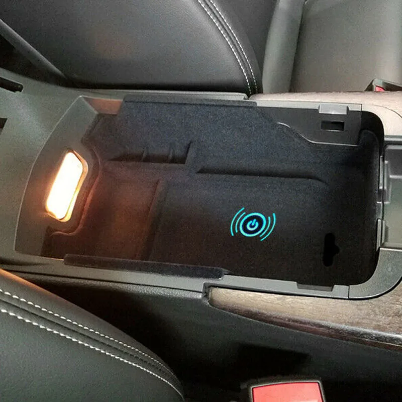 Автомобильная Беспроводная зарядка центральная консоль подлокотник коробка для