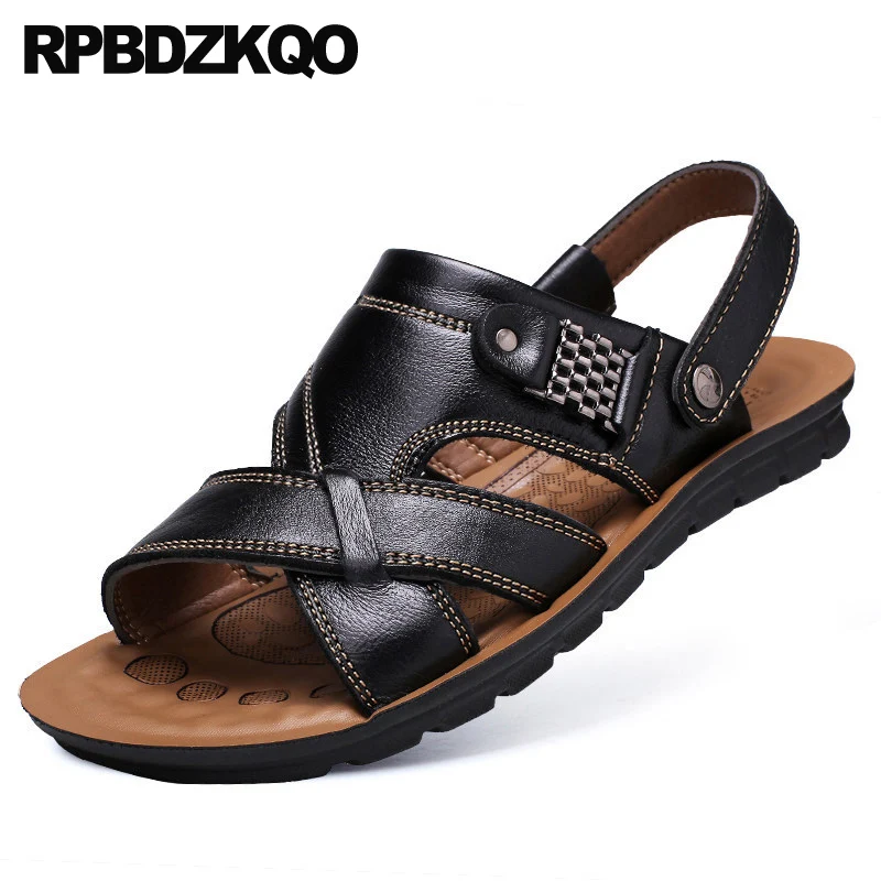 ремень дизайнер тапочки родной плюс размер коричневый 2019 большой пляж высокое