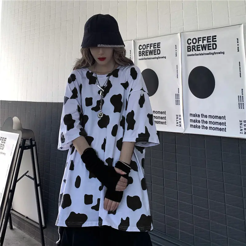 Футболка женская летняя оверсайз в стиле хип хоп|Футболки| |