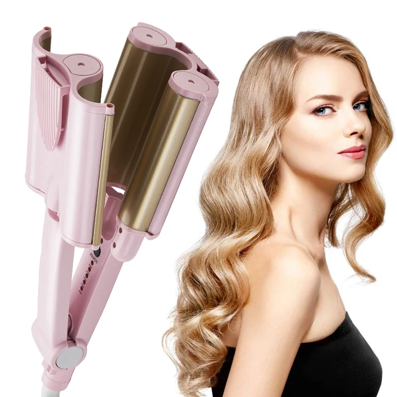 

Professional Hair Curling Iron Wave Hair Styling Tools 3 Barrel Ceramic Portable Electric Hair Curler Roller Machine