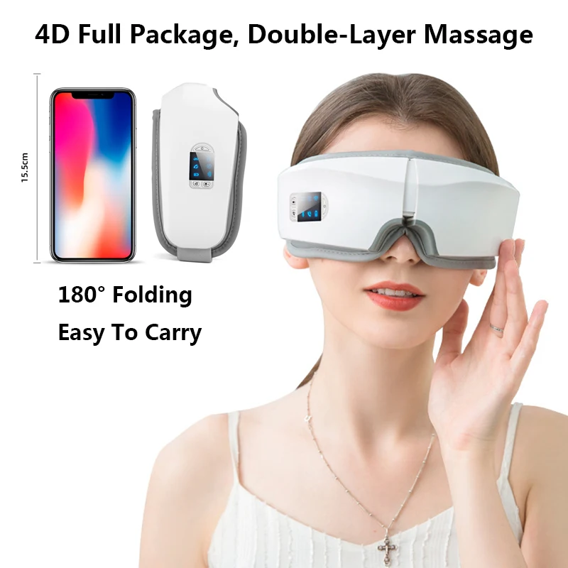 

4D Smart Airbag Vibration Eye Massager Eye Care Device LED Hot Compress Bluetooth Music Massage Relieve Fatigue And Dark Circles