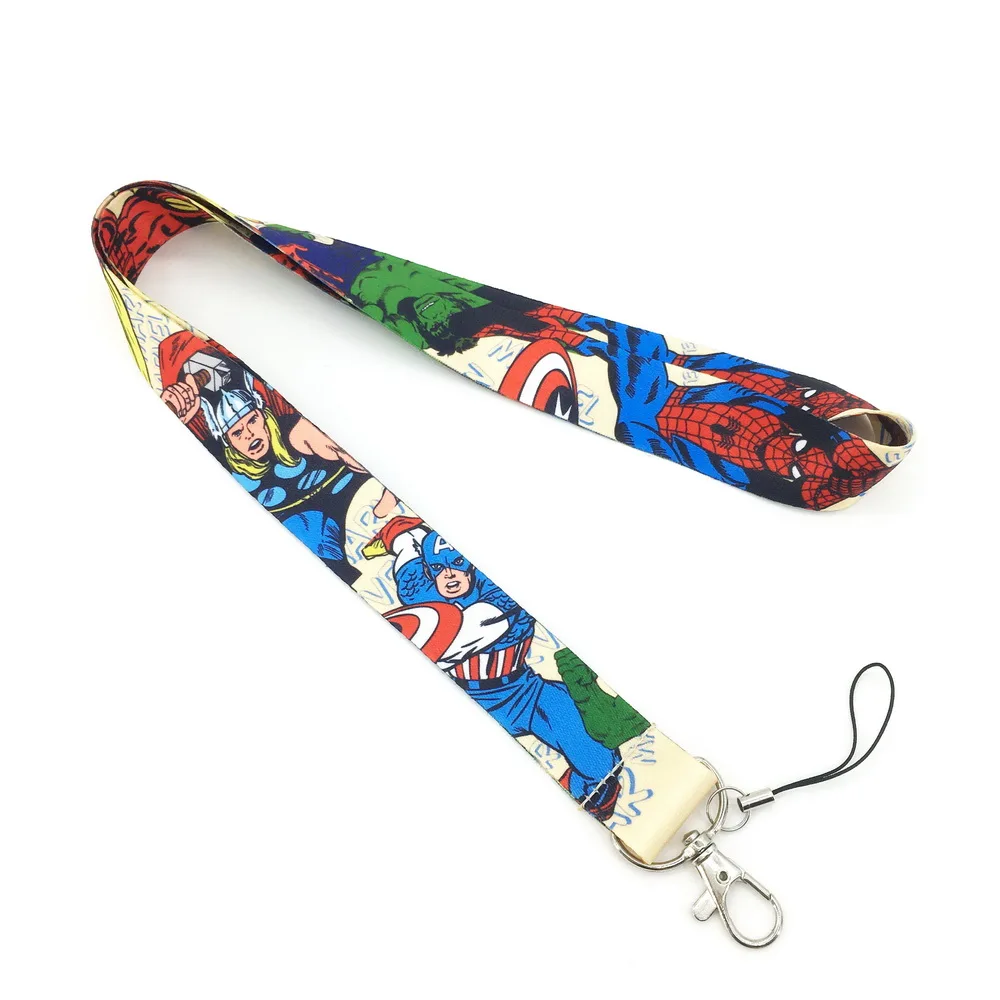 10 шт/20 шт/30 шт/50 шт Marvel Comic Hero Lanyard телефон ID брелки кошелек цепь подарок коллекция