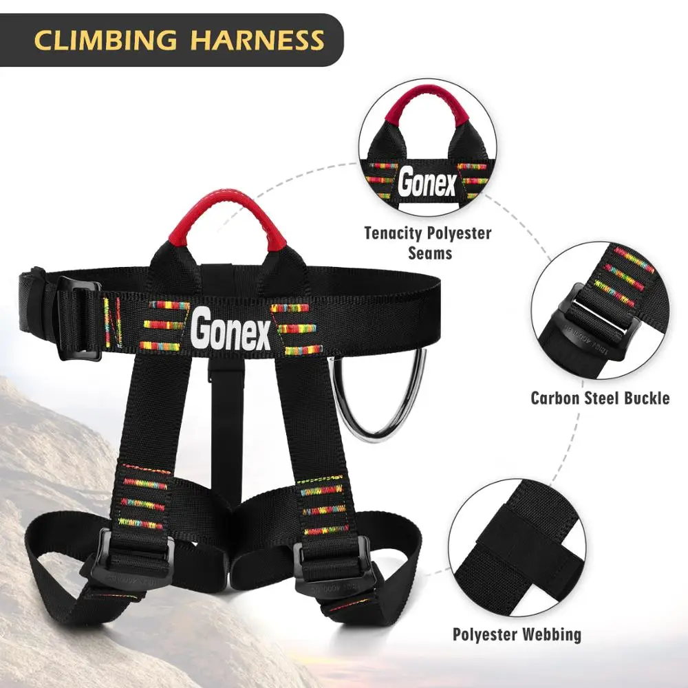 Ремни Gonex для скалолазания регулируемые безопасные ремни безопасности