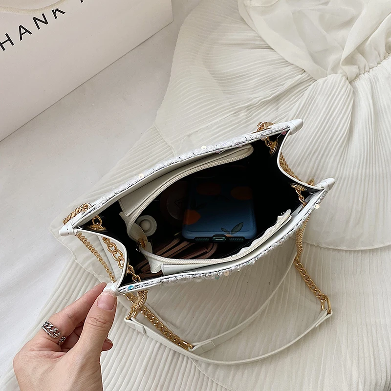 

2021 New Shoulder Bag Lady Messenger Bag Fashion Female Bag Chain Bag Sequined Female Bag Luxury Designer Female Bag