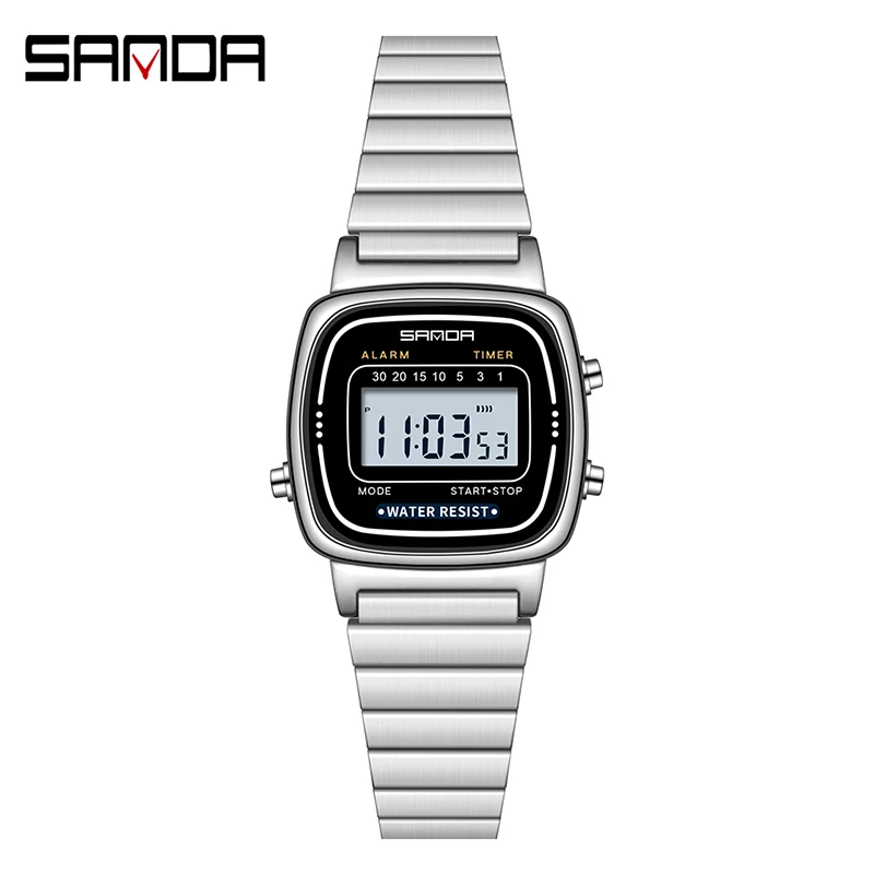 

SANDA Top Brand Luxury Men's Women Watches LED Digital Watch Men 5ATM Casual Waterproof Wristwatch Steel Clock Relogio Masculino