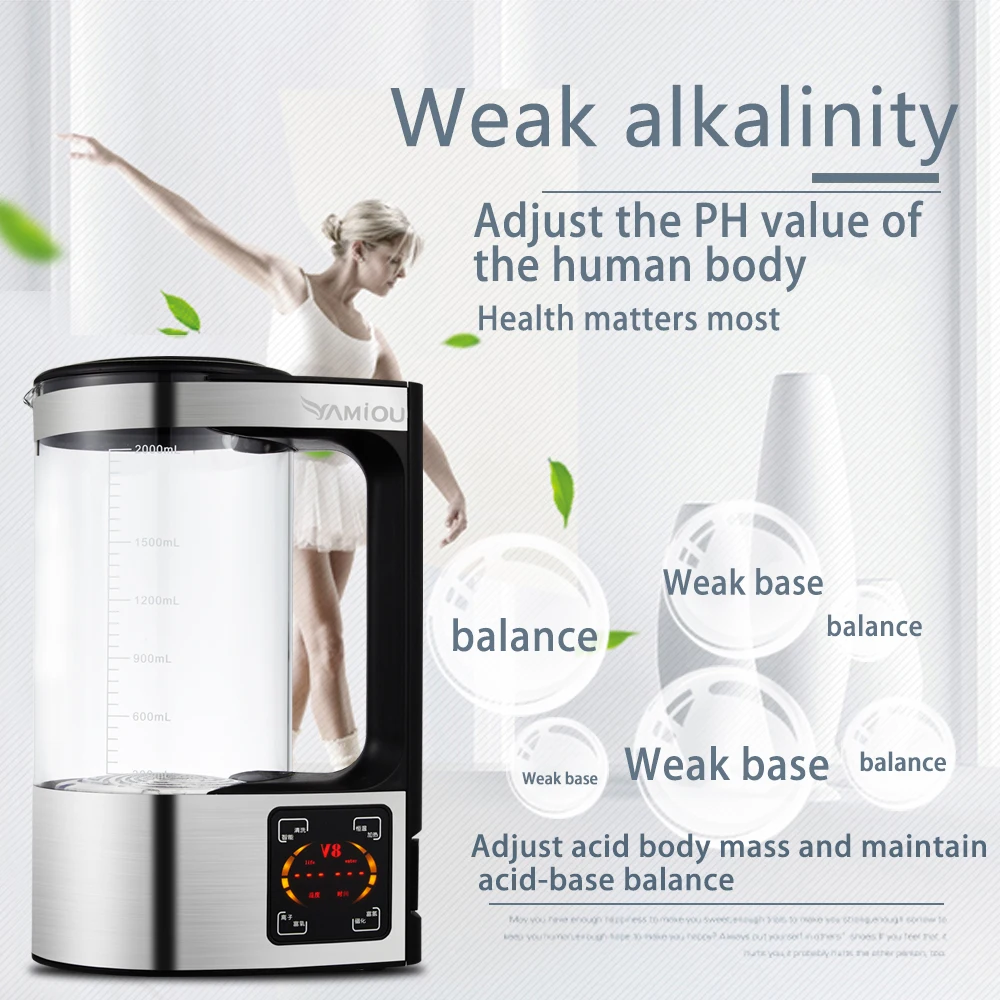 2L богатый генератор водорода воды чайник ионизатор щелочной машина водяного