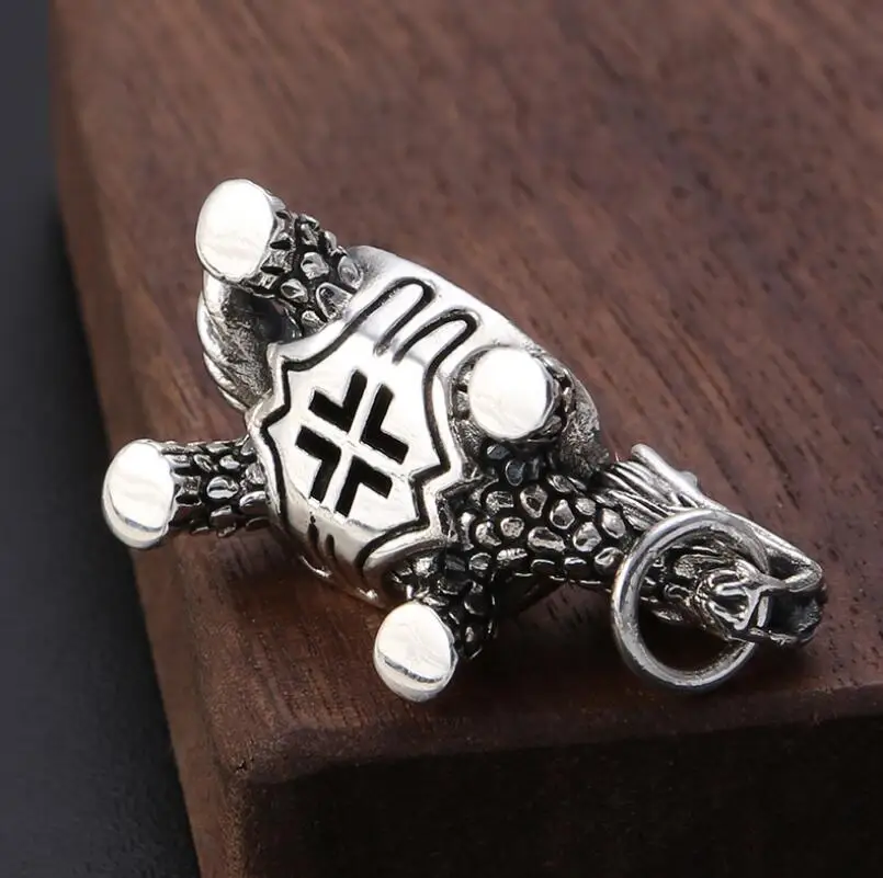 

925 Sterling Silver Jewelry Classic Style Chinese Style Dragon Head Turtle Male And Female Necklace Pendant Chain Charms (FGL)