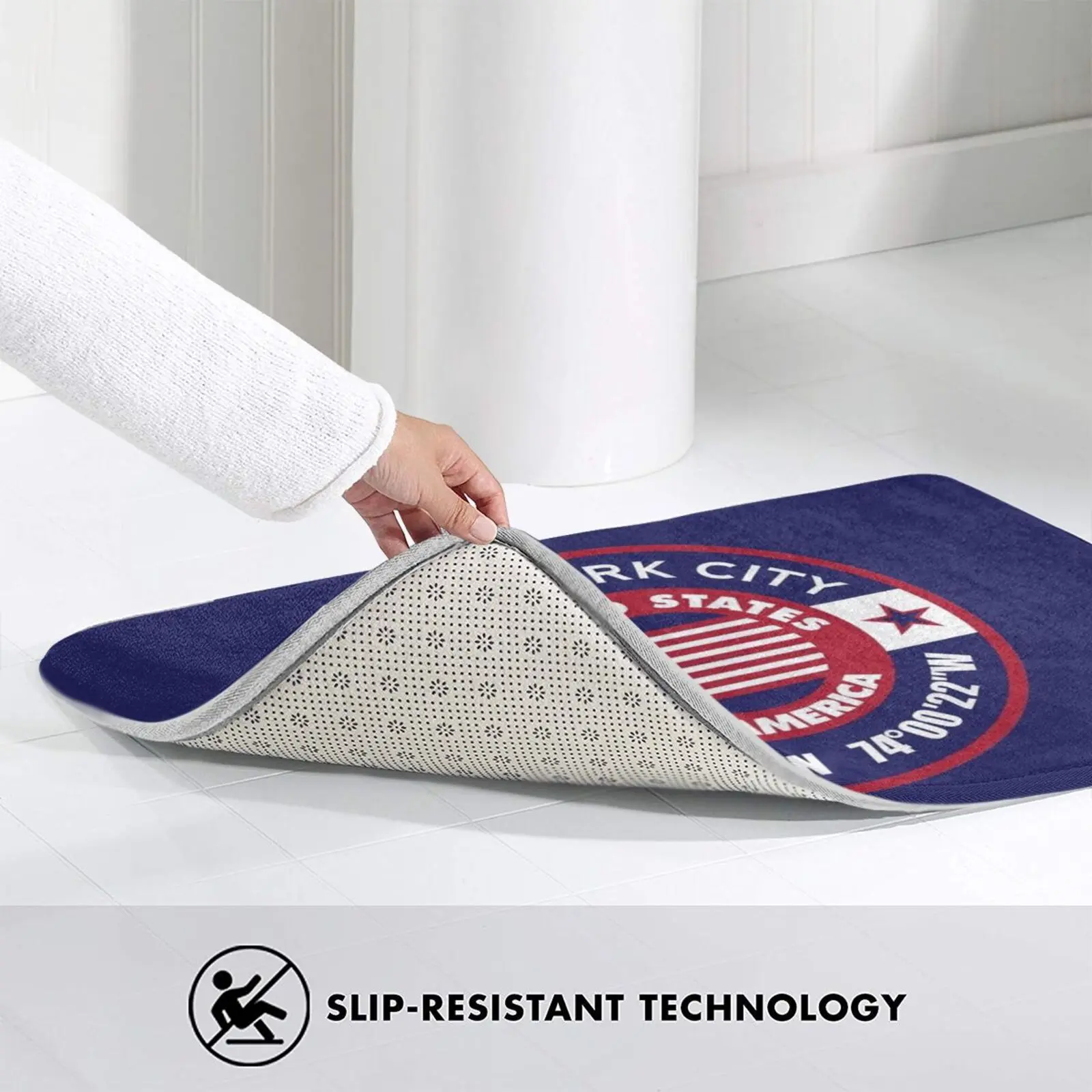 Коврик с изображением Нью-Йорка Противоскользящий коврик для входной двери в