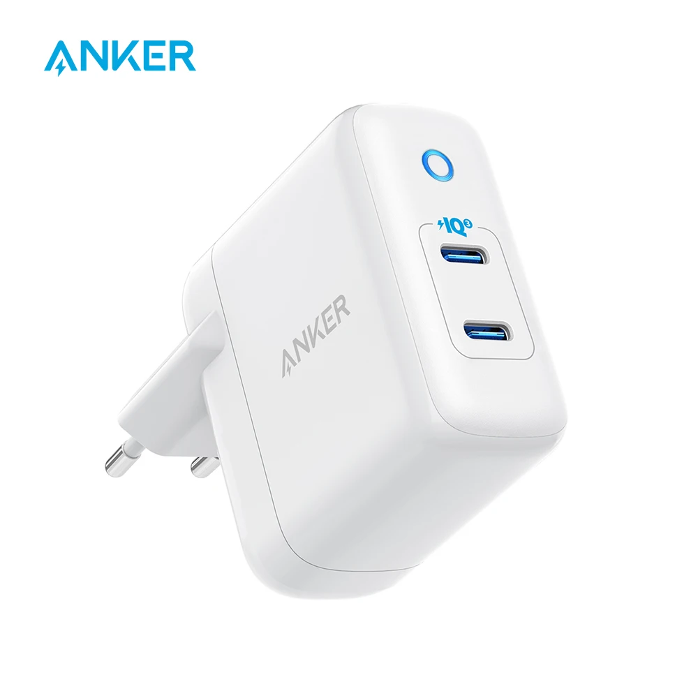 Anker 36W 2 портовый PIQ 3 0 Тип C настенное зарядное устройство PowerPort III Duo имеет складную