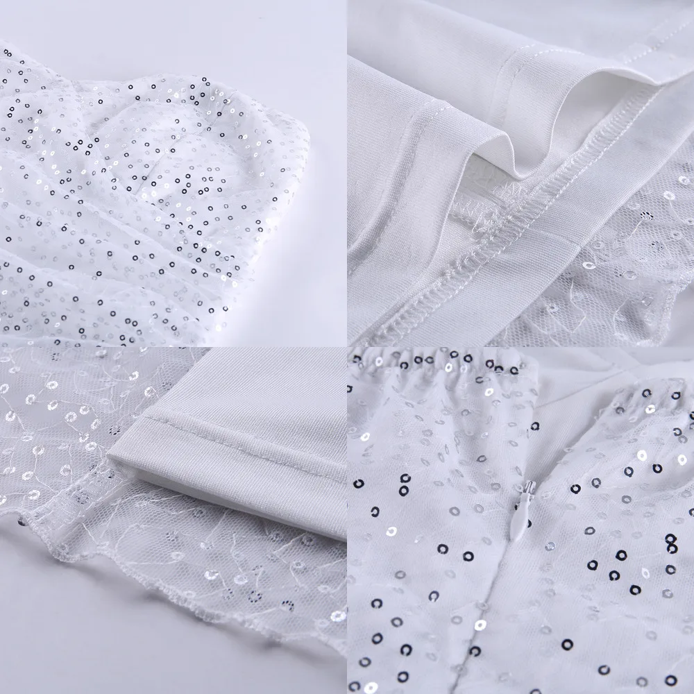 Сексуальное Белое платье Townlike с блестками женские мини-платья для ночного клуба