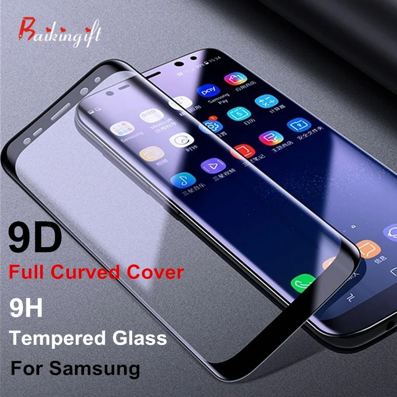 Закаленное стекло пленка для samsung Galaxy Note 8 9 S9 S8 Plus S7 Edge 9D полный закругленный протектор экрана для samsung A6 A8 Plus