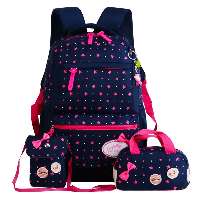 

Fashion Girl School Bags For Teenagers backpack set women shoulder waterproof travel bags 3 Pcs/Set rucksack mochila knapsack
