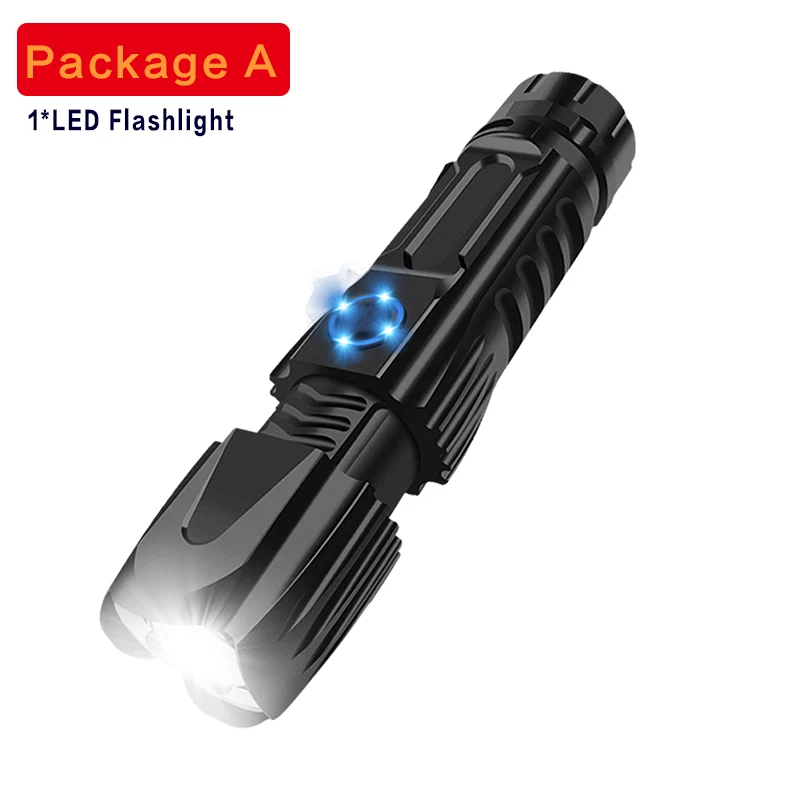 Package A Большинство Мощность Фул XHP90.2 светодиодный тактический вспышки светильник высокого Мощность Водонепроницаемый масштабирования фонарь практичный T6/XHP50 светодиодная вспышка светильник использовать 18650 батарея - Испускаемый цвет: Package A