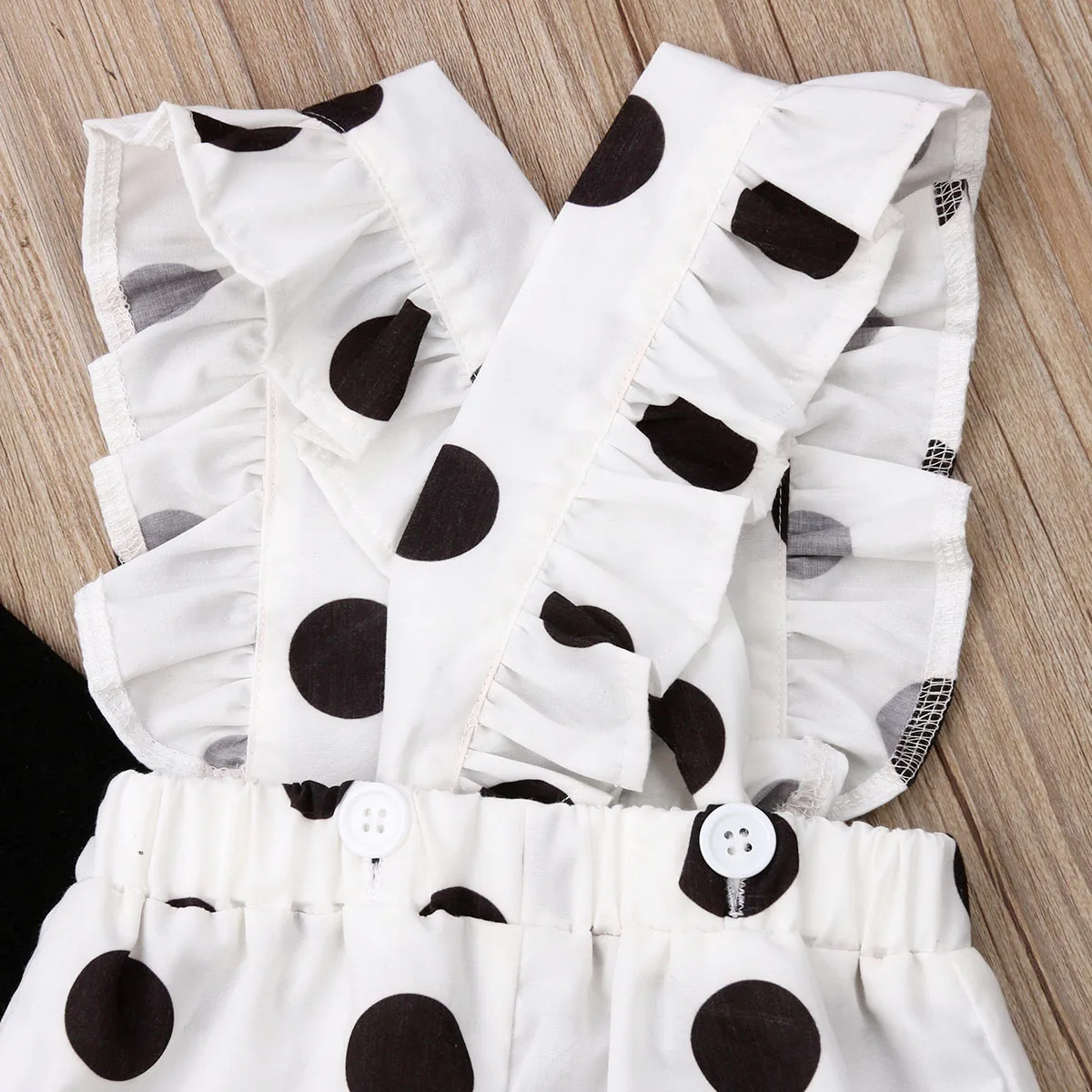 

Baby Spring Autumn Clothing Toddler Kid Baby Girl Ruffle T-shirt Tops Dots Overall Pants 2PCS Fashion Outfit Clothes 1-5T