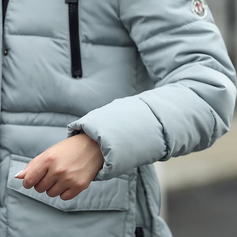 

Nice Women Winter Jackets Down Cotton Hooded Coat Plus Size Parkas Mujer Coats Long Coat Fashion Female Fur Collar Coats