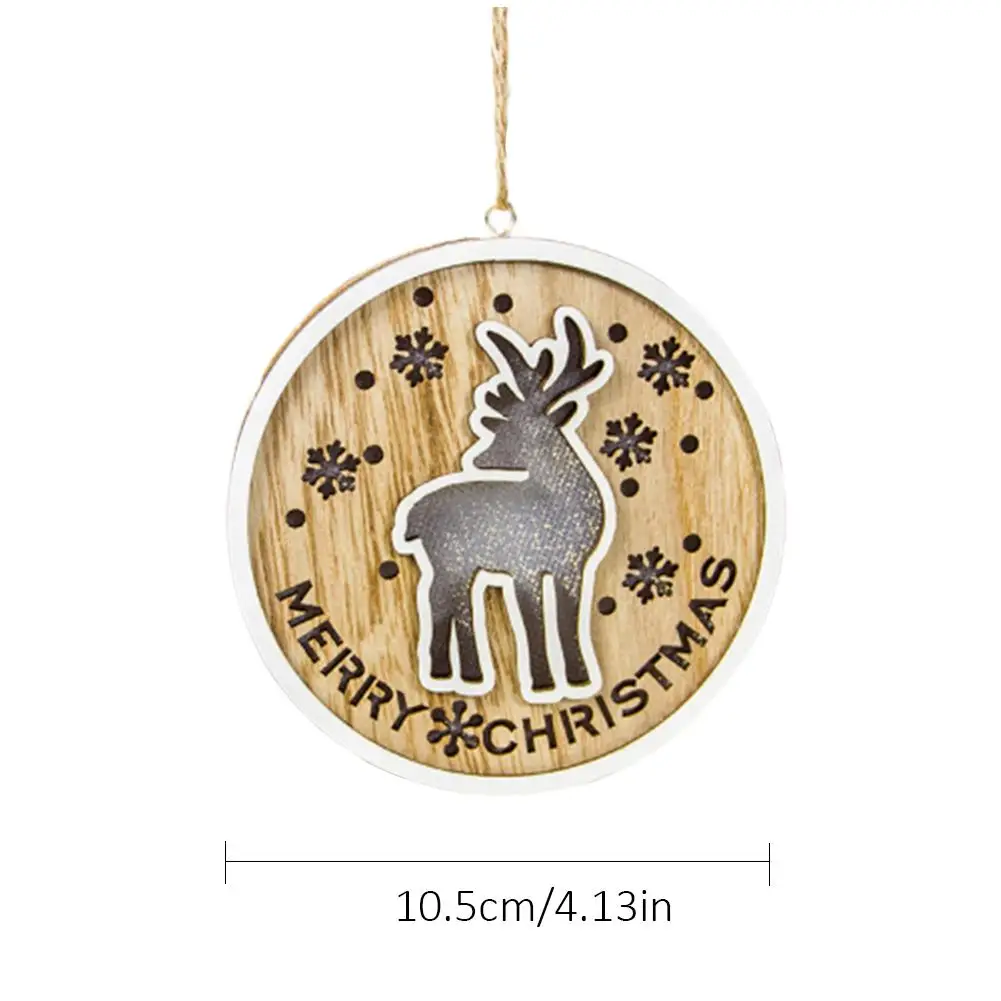 1 снежинки олень освещение Рождественская елка Висячие деревянные украшения