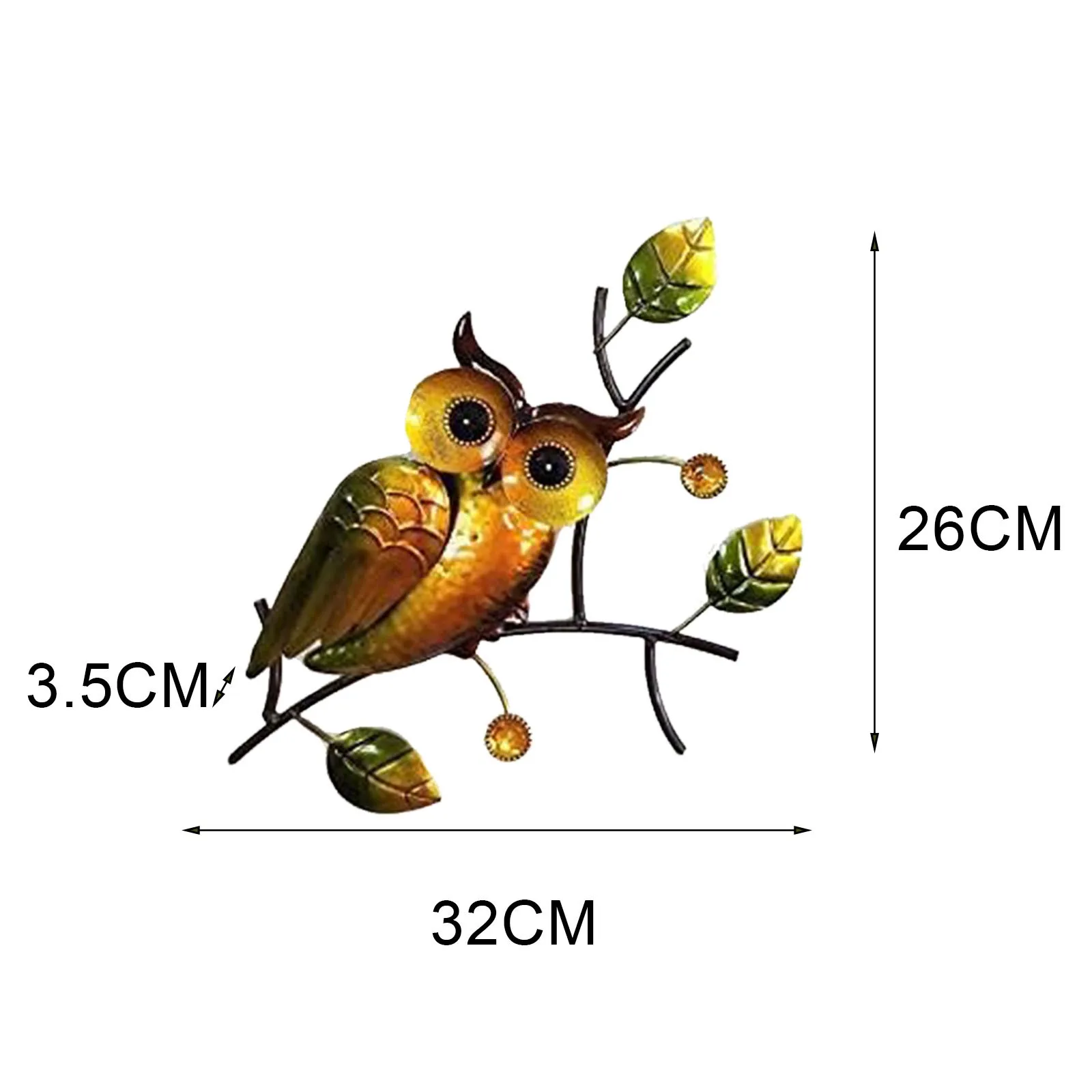 

Painted Owl Crafts Three-dimensional Background Wall Metal Wall Hanging Room bedroom Home Decoration Art Animal Ornaments