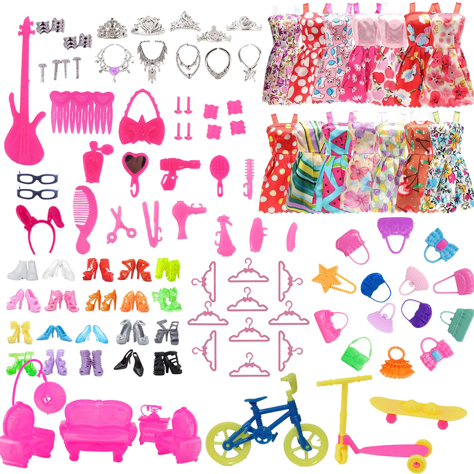 74 шт./компл. Барби кукла раннее ожерелье велосипедные очки аксессуары для 4